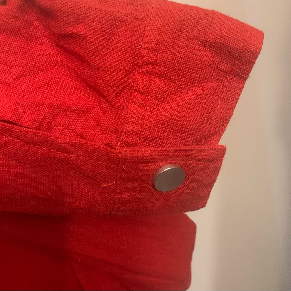 Rachel Zoe Red Zip-Up Linen Casual Utility Style Jacket Sz Large (never worn) - Picture 11 of 14